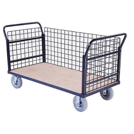 Global Industrial Euro Style Truck - 3 Wire Sides & Wood Deck, 60 x 30, 1200 Lb. Capacity 952689